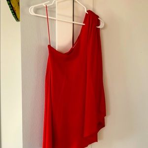 One-shoulder Red Trina blouse